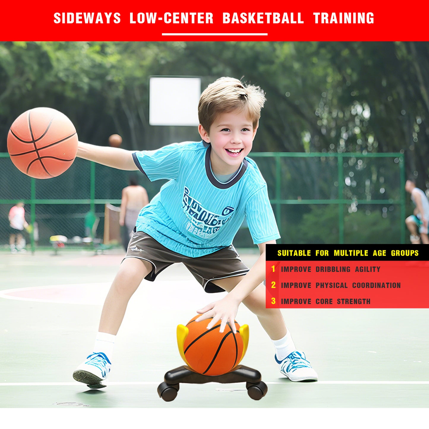Sideways Low-Center Dribbling Sliding Clamps Basketball Training Equipment