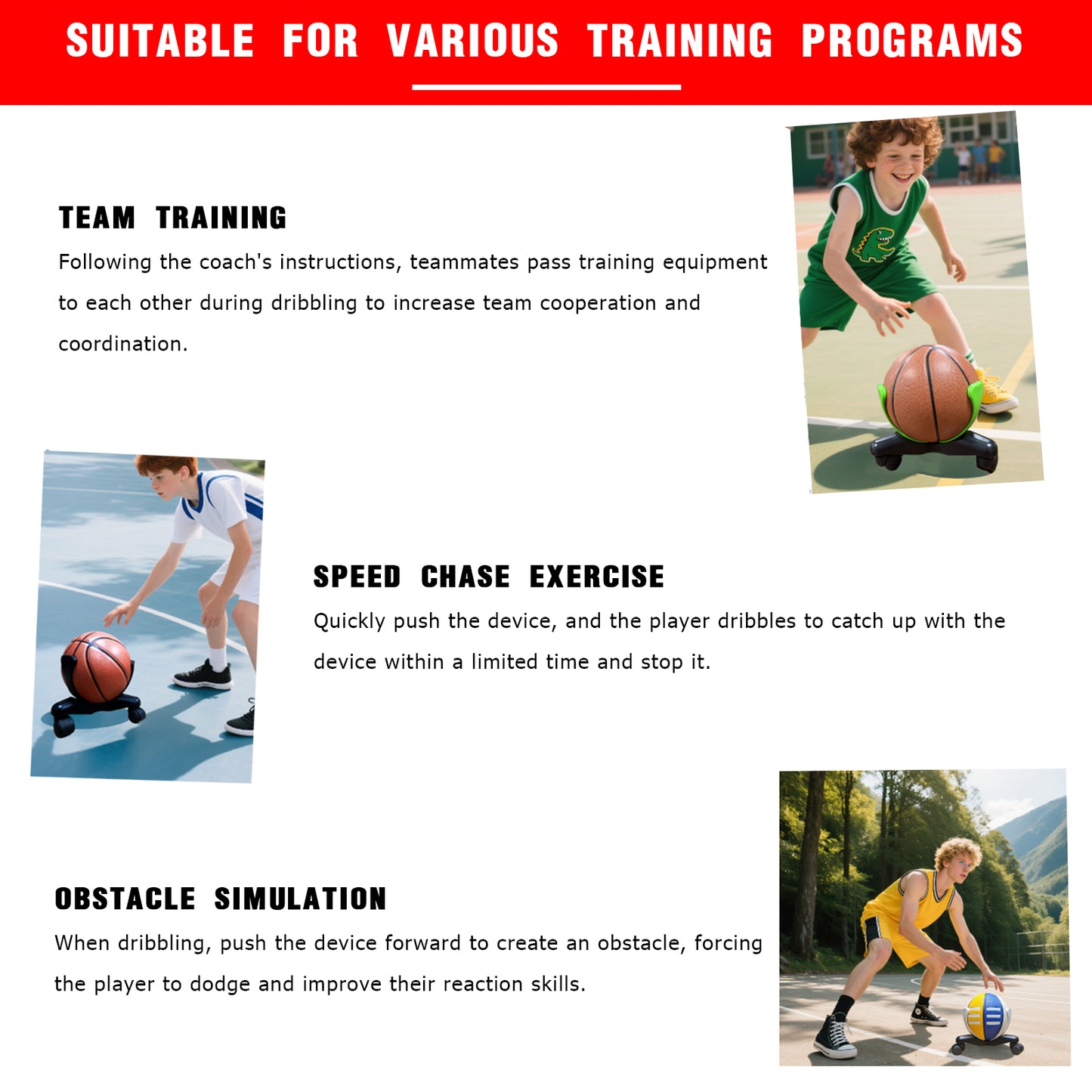 Sideways Low-Center Dribbling Sliding Clamps Basketball Training Equipment