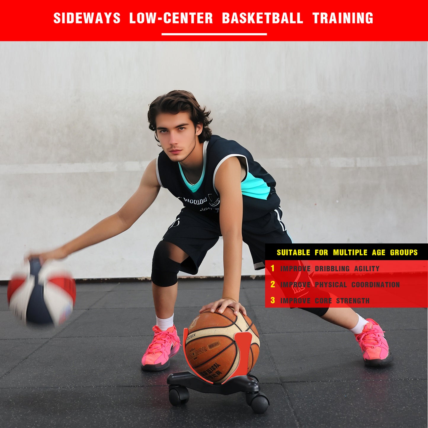 Sideways Low-Center Dribbling Sliding Clamps Basketball Training Equipment