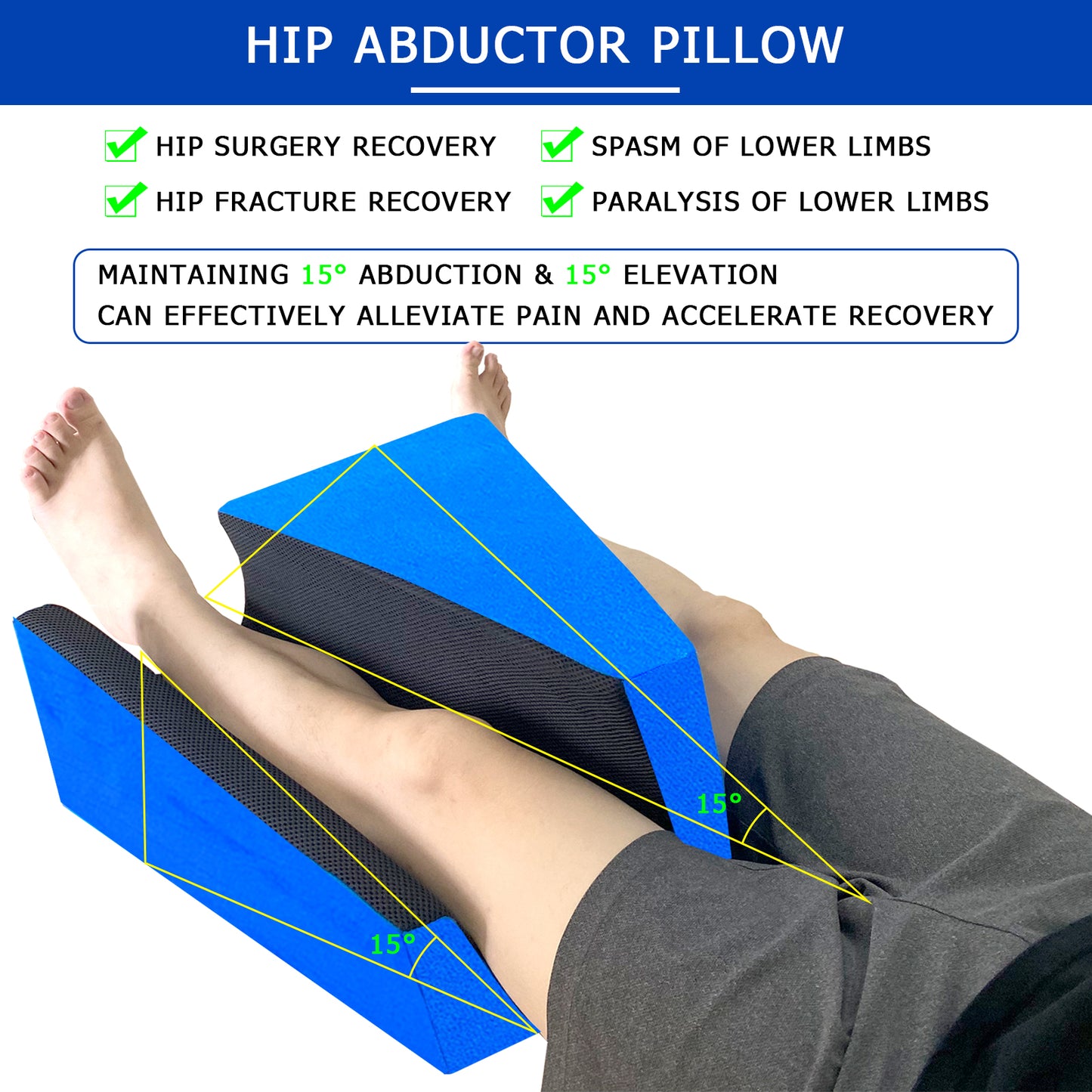 Hip Abduction Pillow Knee Wedge Leg Lifter for After Knee Surgery Replacement Recovery Aids